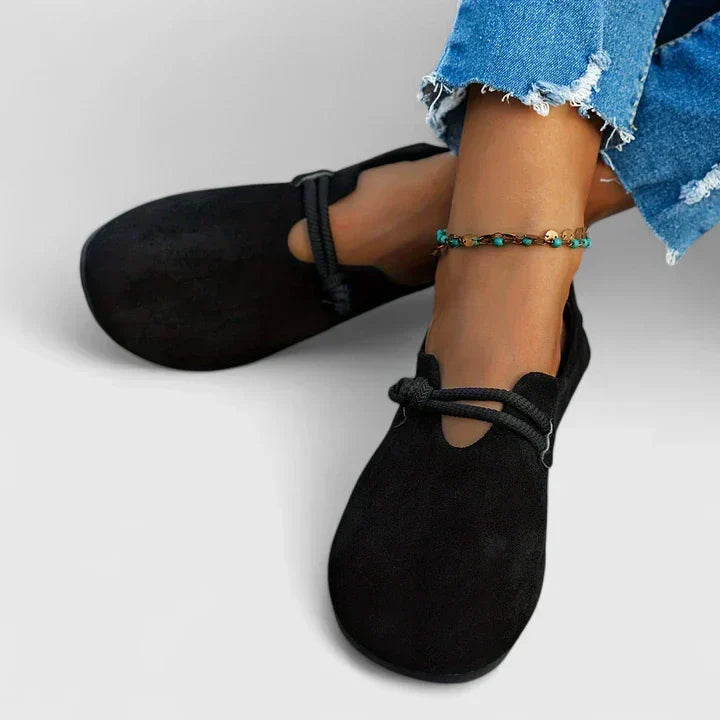 Slip-on comfort flats with rope detail